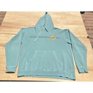 SANTA CRUZ Skateboards Hoodie Sweater Pullover Double Side Men Mint Green SIZE L